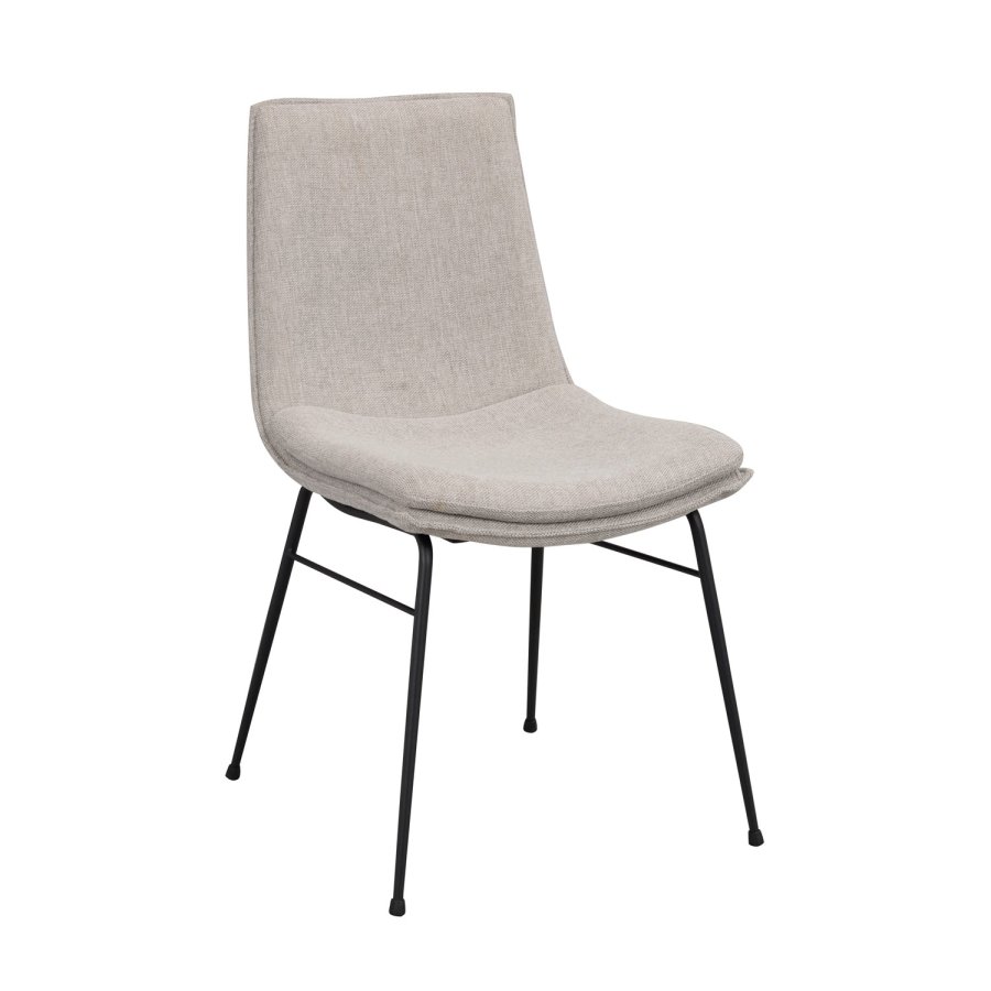 ROWICO Lowell spisebordsstol - gr polypropylen og sort metal