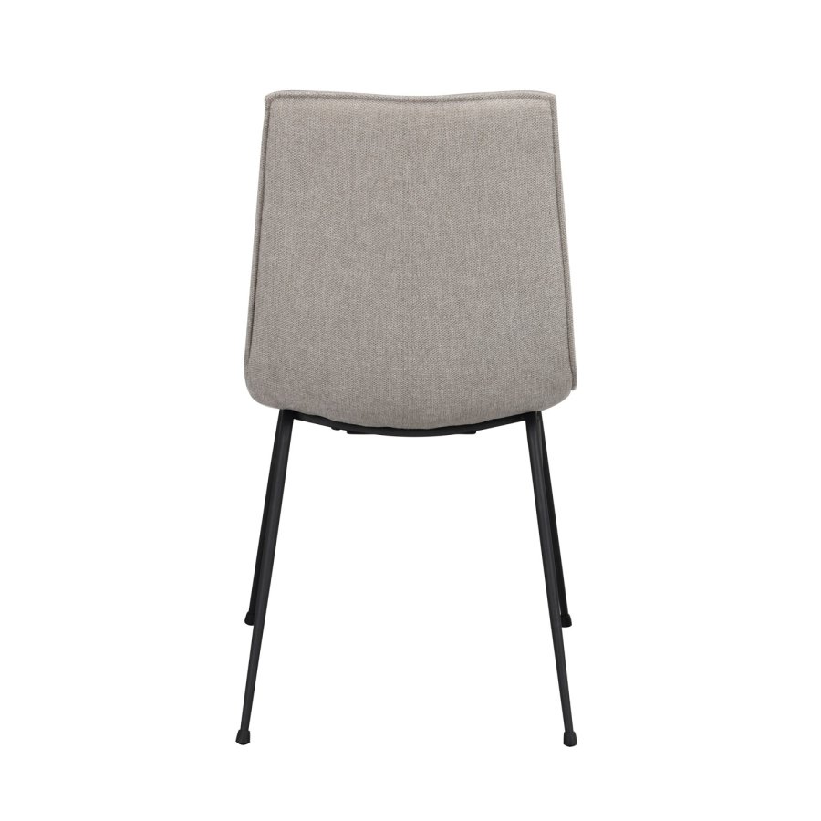 ROWICO Lowell spisebordsstol - gr polypropylen og sort metal