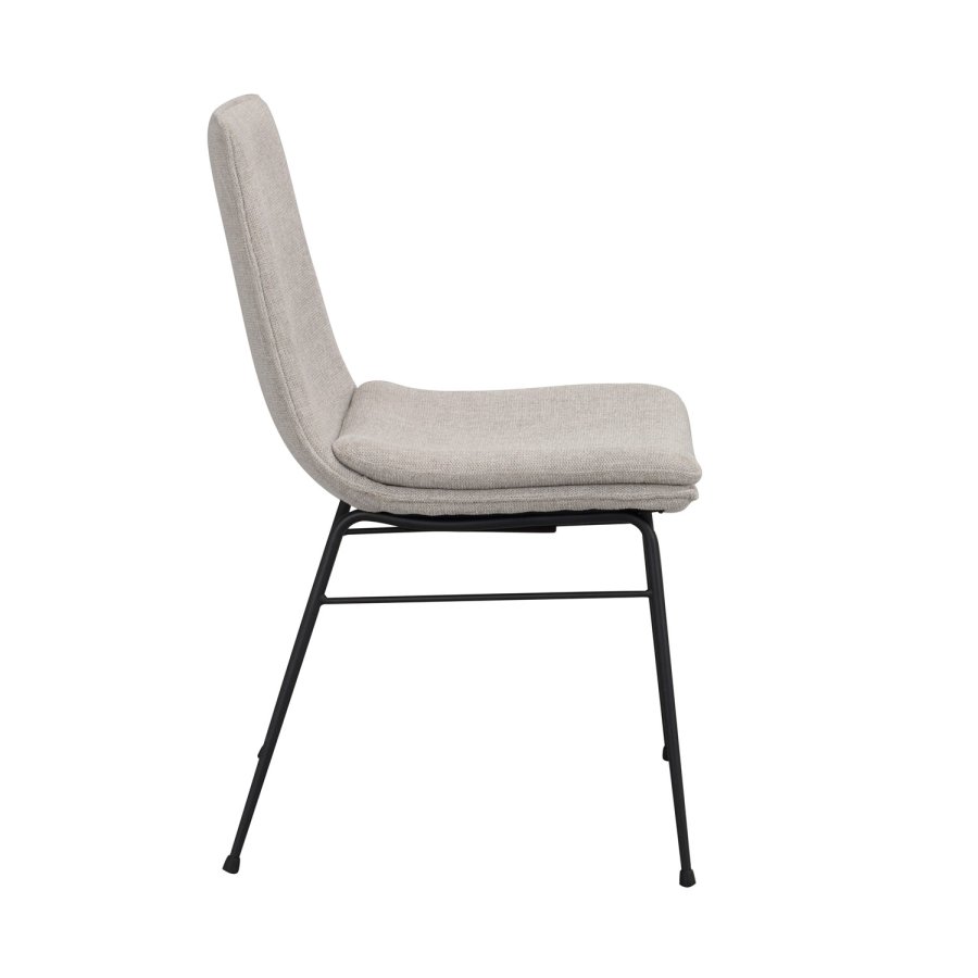 ROWICO Lowell spisebordsstol - gr polypropylen og sort metal