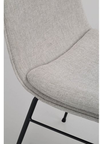 ROWICO Lowell spisebordsstol - gr polypropylen og sort metal