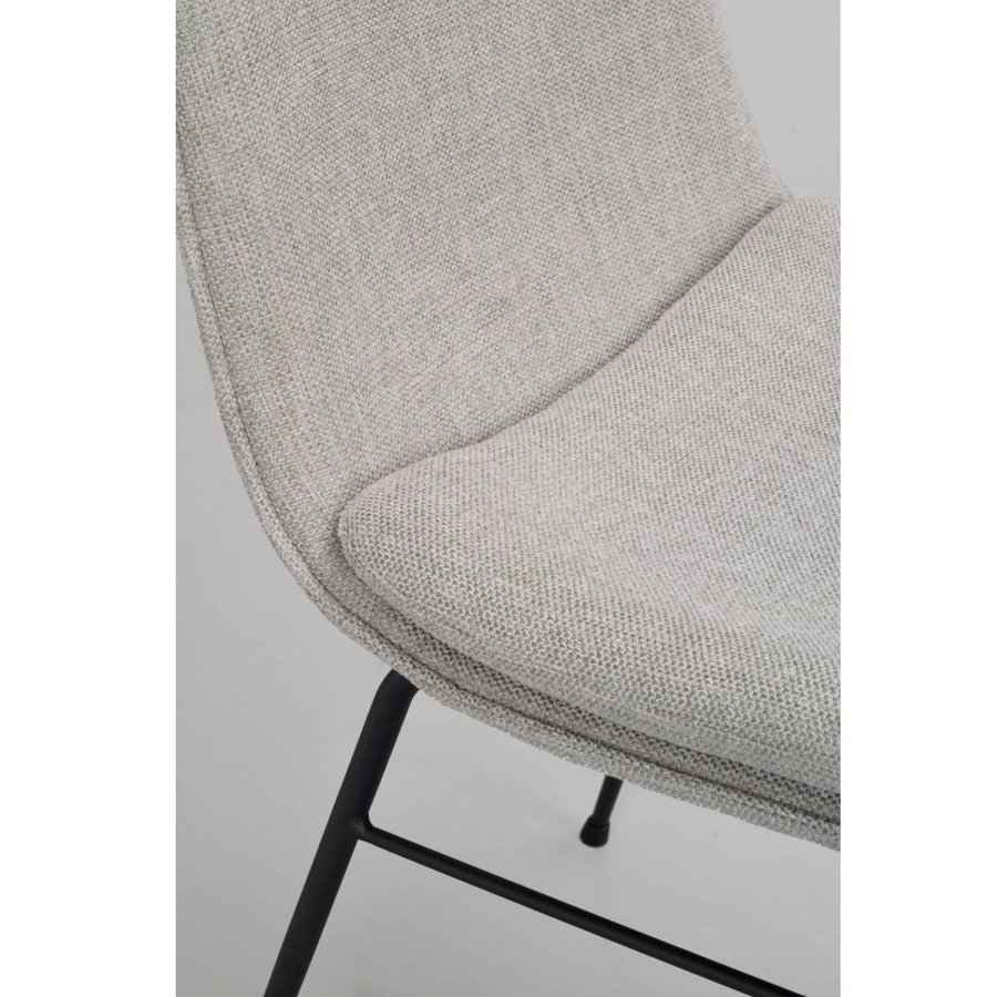 ROWICO Lowell spisebordsstol - gr polypropylen og sort metal