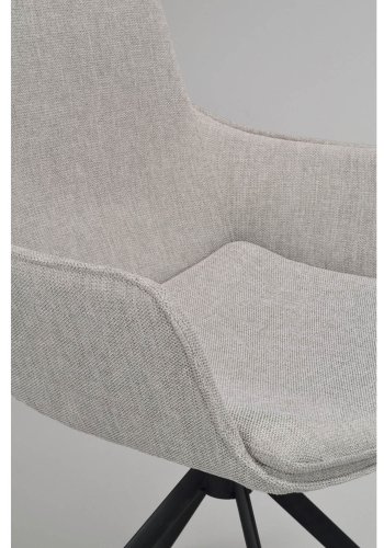 ROWICO Lowell spisebordsstol, m. armln og drejefod - gr polypropylen og sort metal