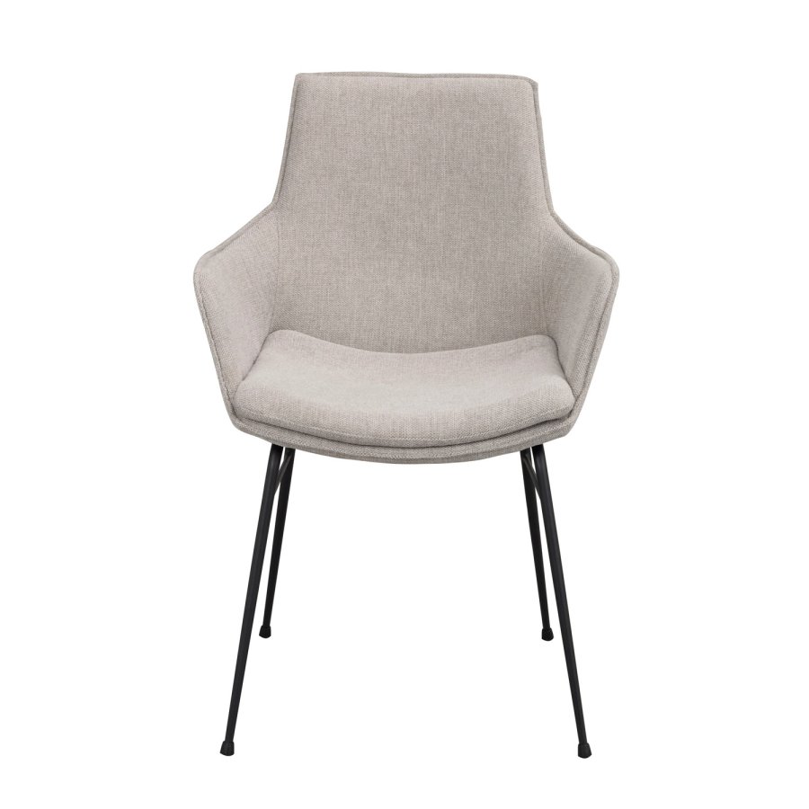 ROWICO Lowell spisebordsstol, m. armln - gr polypropylen og sort metal