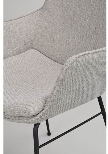 ROWICO Lowell spisebordsstol, m. armln - gr polypropylen og sort metal