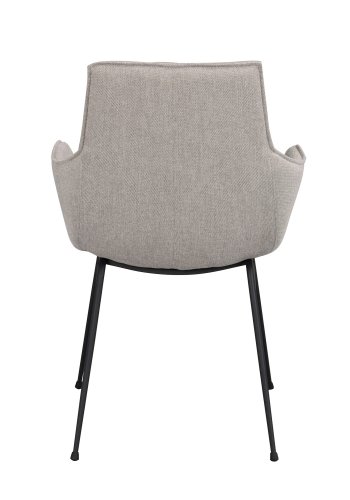 ROWICO Lowell spisebordsstol, m. armln - gr polypropylen og sort metal