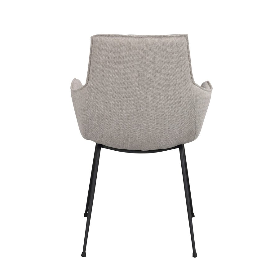 ROWICO Lowell spisebordsstol, m. armln - gr polypropylen og sort metal