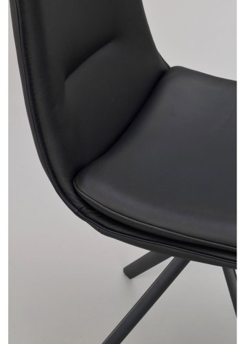 ROWICO Lowell spisebordsstol, m. drejefod - sort lder og sort metal