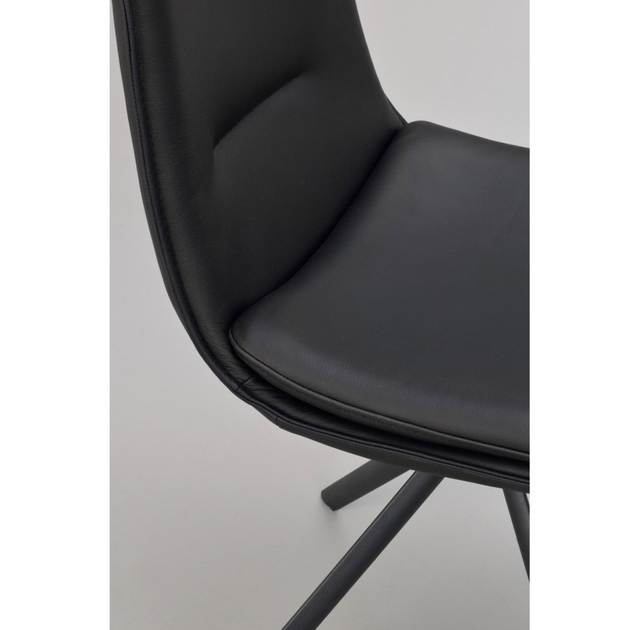 ROWICO Lowell spisebordsstol, m. drejefod - sort lder og sort metal