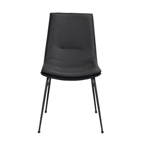 ROWICO Lowell spisebordsstol - sort lder og sort metal