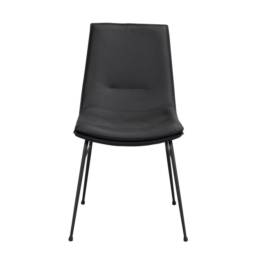 ROWICO Lowell spisebordsstol - sort lder og sort metal