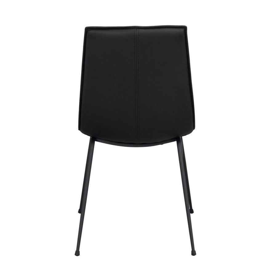 ROWICO Lowell spisebordsstol - sort lder og sort metal