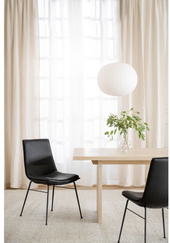 ROWICO Lowell spisebordsstol - sort lder og sort metal