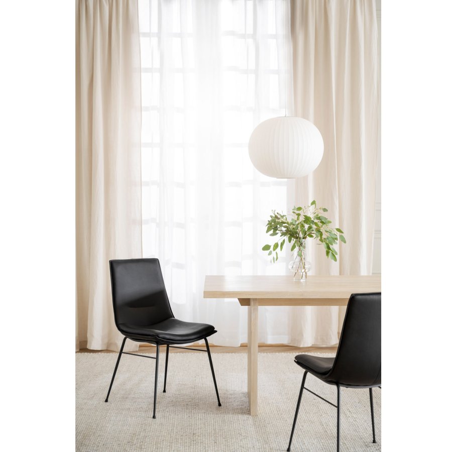 ROWICO Lowell spisebordsstol - sort lder og sort metal