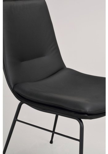 ROWICO Lowell spisebordsstol - sort lder og sort metal