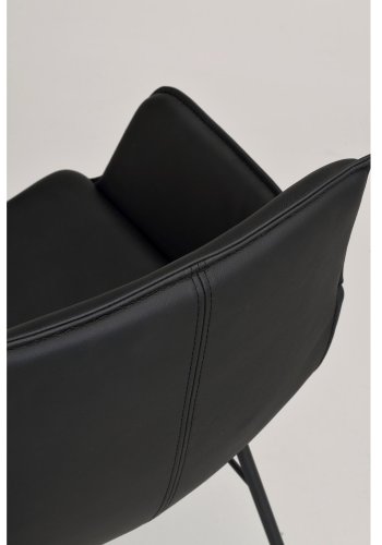 ROWICO Lowell spisebordsstol, m. armln - sort lder og sort metal