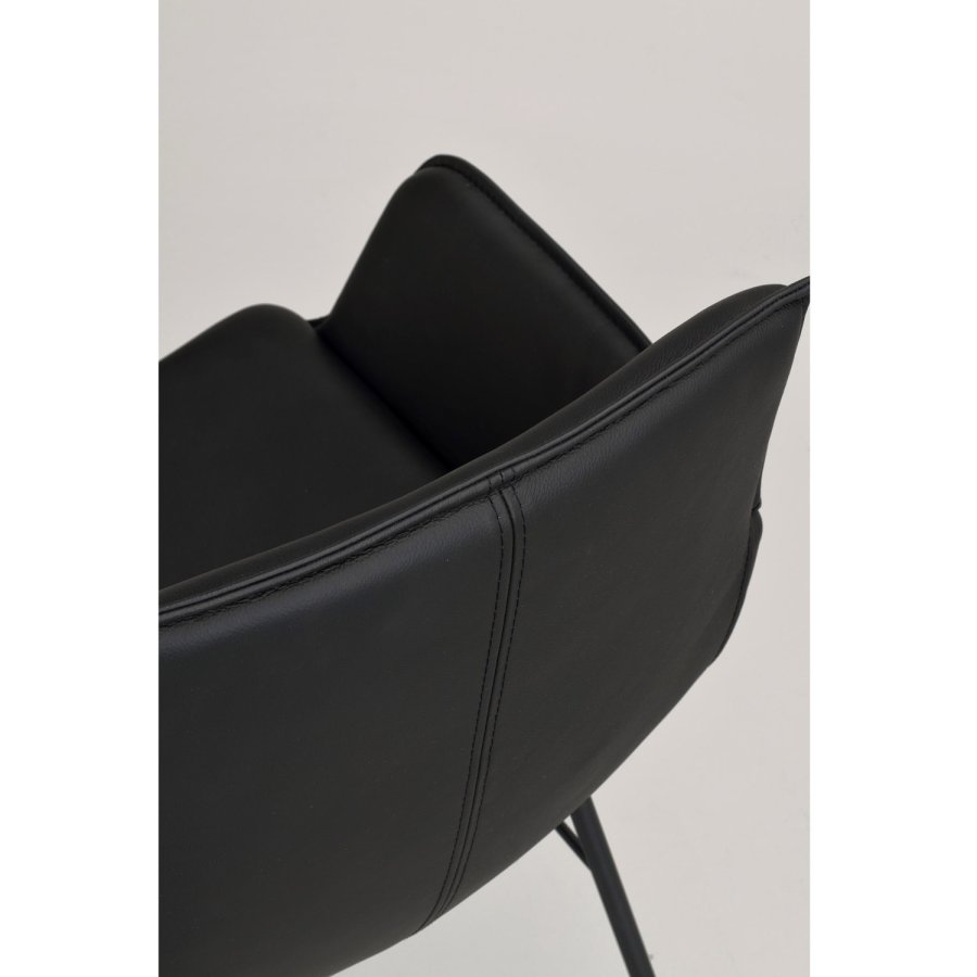 ROWICO Lowell spisebordsstol, m. armln - sort lder og sort metal