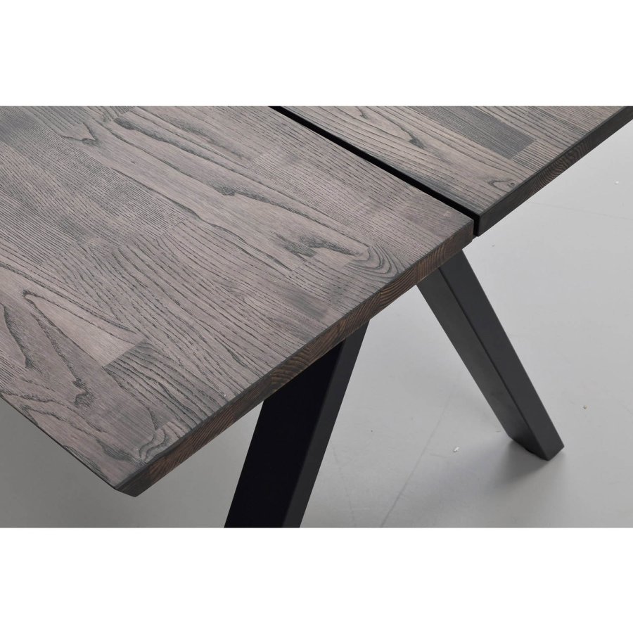 ROWICO Carradale spisebord, m. udtrk - brun eg og sort metal (220x100)