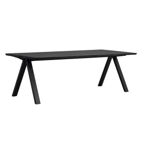 ROWICO Carradale spisebord, m. udtrk - sort ask og sort metal (220x100)