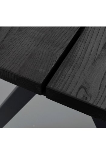 ROWICO Carradale spisebord, m. udtrk - sort ask og sort metal (220x100)