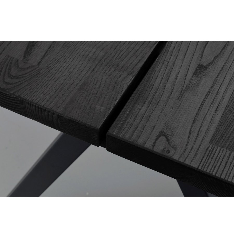 ROWICO Carradale spisebord, m. udtrk - sort ask og sort metal (220x100)