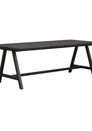 ROWICO Carradale spisebord, m. udtrk - sort ask og sort metal (220x100)