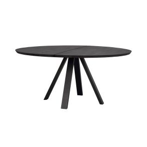 ROWICO Carradale spisebord, rund - sort ask og sort metal (150)