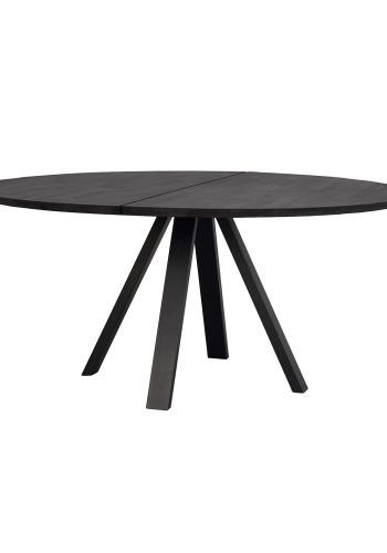 ROWICO Carradale spisebord, rund - sort ask og sort metal (150)