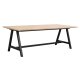 ROWICO Carradale spisebord, m. udtrk - hvidpigmenteret eg og sort metal (220x100)