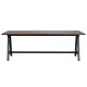 ROWICO Carradale spisebord, m. udtrk - brun eg og sort metal (220x100)