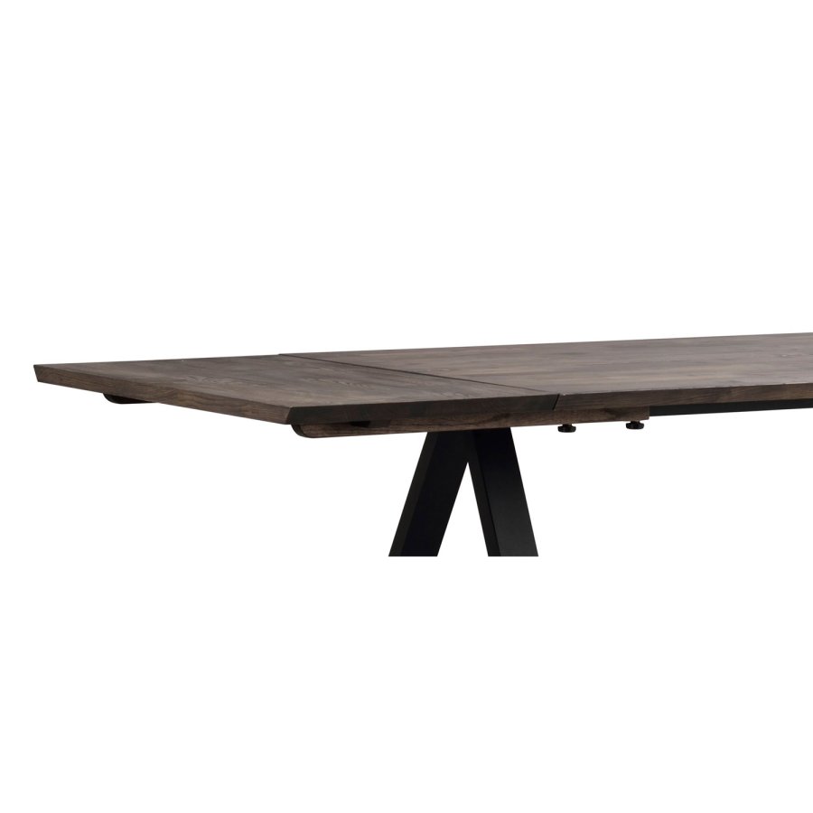 ROWICO Carradale spisebord, m. udtrk - brun eg og sort metal (220x100)