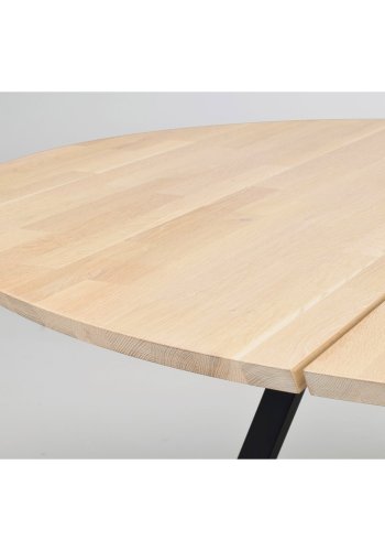 ROWICO Carradale spisebord, rund - hvidpigmenteret eg og sort metal (150)