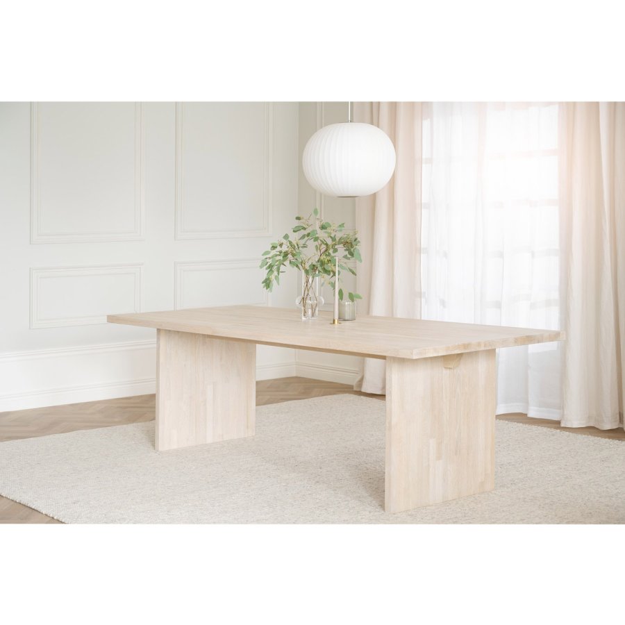 ROWICO Emmett spisebord, rektangulr - hvidpigmenteret eg (240x95)