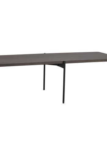 ROWICO Shelton sofabord - brun asketr og sort metal (145x60)