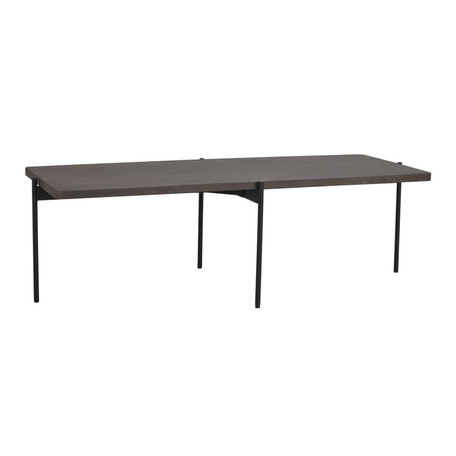 ROWICO Shelton sofabord - brun asketr og sort metal (145x60)