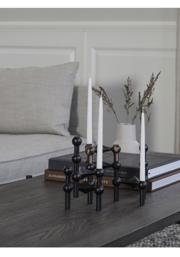 ROWICO Shelton sofabord - brun asketr og sort metal (145x60)