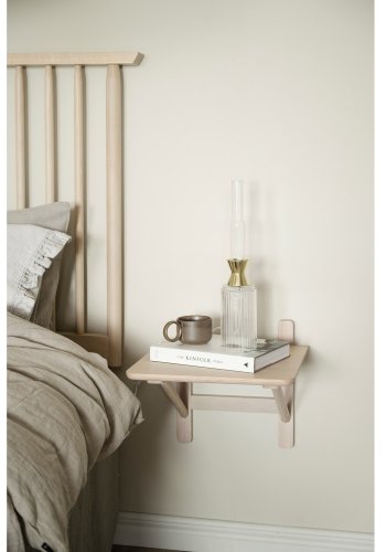 ROWICO Camrose sengebord, vghngt - hvidpigmenteret egefinér og eg (40x40)