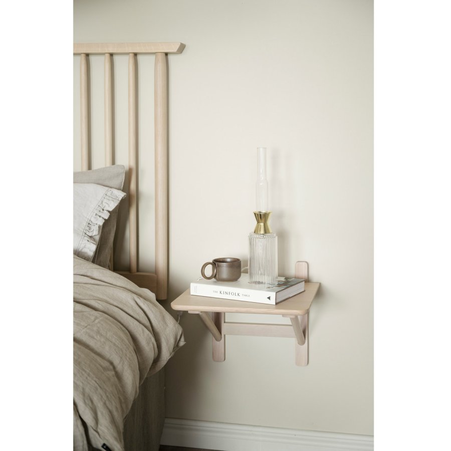 ROWICO Camrose sengebord, vghngt - hvidpigmenteret egefinér og eg (40x40)