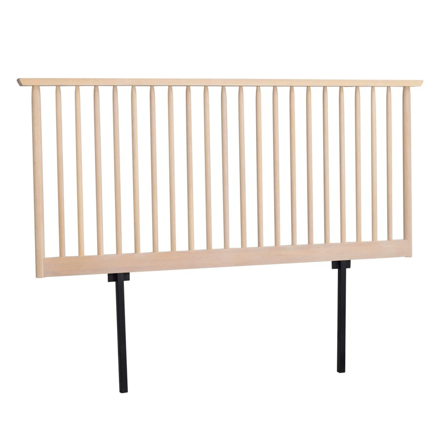 ROWICO Riggins sengegavl - hvidpigmenteret eg og metal (B:194)