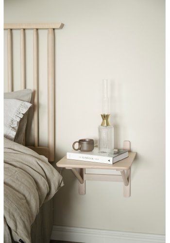 ROWICO Riggins sengegavl - hvidpigmenteret eg og metal (B:194)