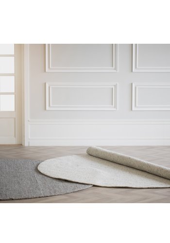 ROWICO Auckland gulvtppe, rund - gr uld (250)