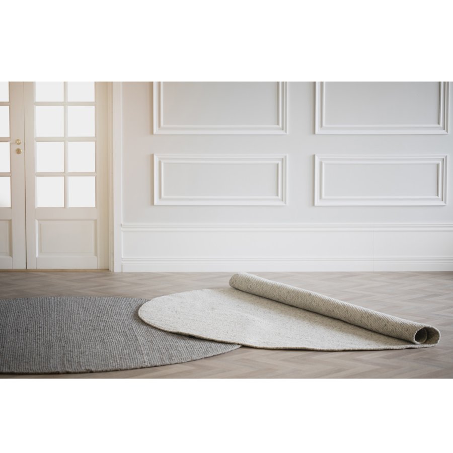 ROWICO Auckland gulvtppe, rund - gr uld (250)