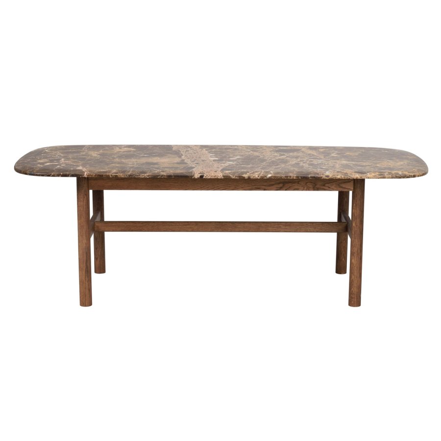 ROWICO Hammond sofabord, rektangulr - brun marmor og brun eg (135x62)