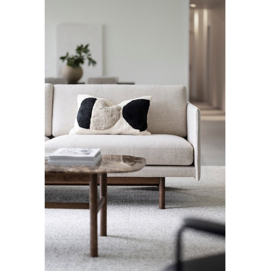 ROWICO Hammond sofabord, rektangulr - brun marmor og brun eg (135x62)