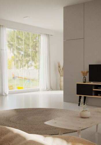 KOCOT Toronto kommode, m. 3 lger og 3 hylder - natur og sort bgetr