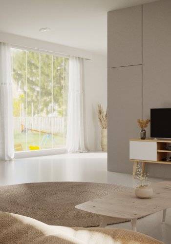 KOCOT Toronto kommode, m. 3 lger og 3 hylder - natur og hvid bgetr