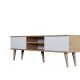 KOCOT RTV Toronto TV-bord, m. 2 lger og 1 hylde - natur og hvid bgetr (160x35)