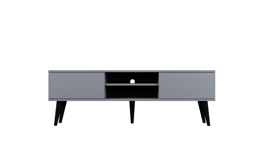 KOCOT RTV Toronto TV-bord, m. 2 lger og 1 hylde - gr bgetr (160x35)