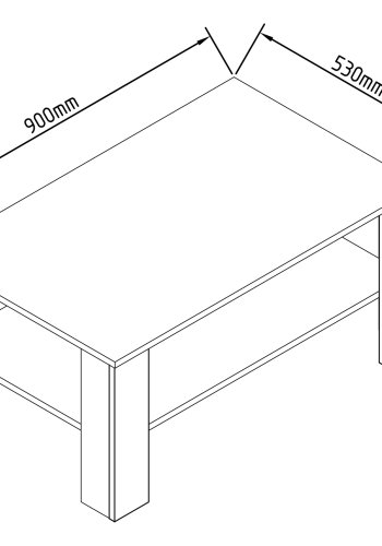 VCM NORDIC Rolas sofabord, m. 1 hylde - hvid og natur tr (90x41)