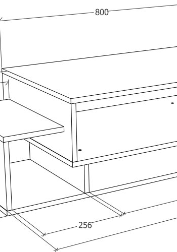 VCM NORDIC Runila sofabord, m. 3 rum - hvid og antracitgr tr (88x50)