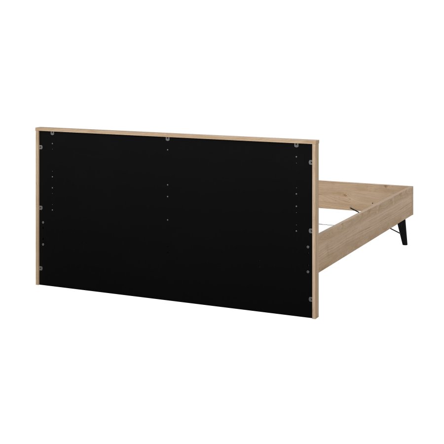 TVILUM Ry sengeramme, m. sengegavl og lamelbund - natur folie/melamin og tr (160x200)